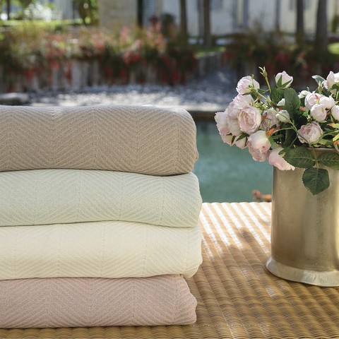 Плед-покрывало 230x220 L'appartement Birmingham морская волна