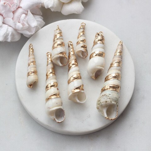 Подвеска Ракушка с позолотой 30-75 на 10-20 мм, РК040