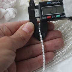 Жемчуг натуральный речной, рис, 2,8-3,8 мм, 1 нить, Ж015