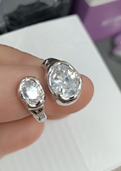 84542 - Кольцо разъемное с камнями в стилистике POISON DROP лимонная позолота/серебро