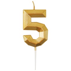 Свеча-цифра Диамант Золото 