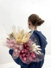 Сухоцвет, Лагурус, Розовый, 65 см, 25 шт.