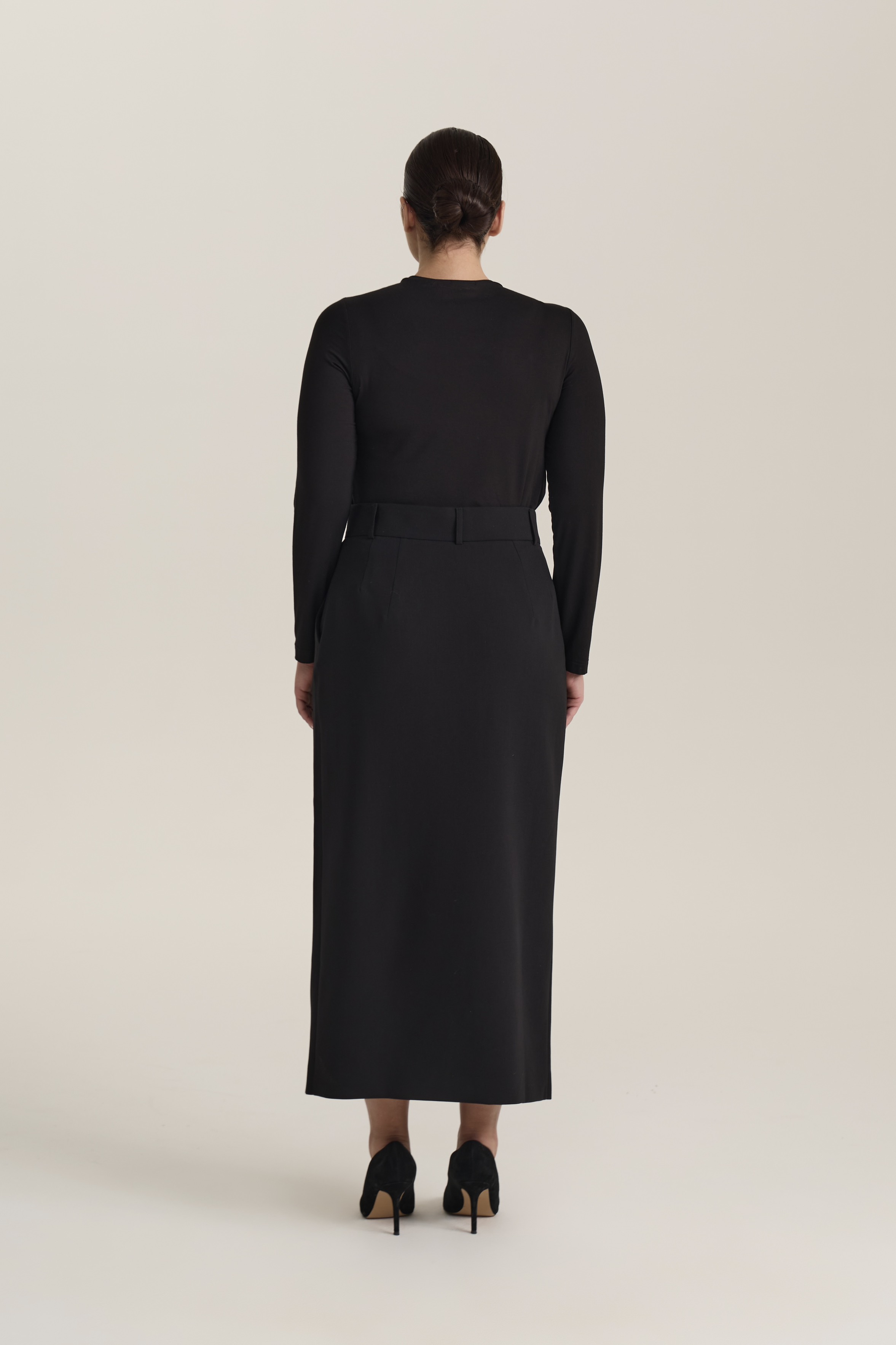 Юбка макси со шлицей спереди, черный