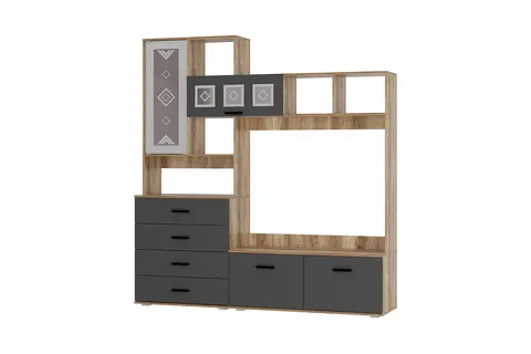 Секция центральная Вегас ЦС-03 дуб каньон / графит