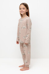пижама  для девочки  К 1561/бежевый,большие зебры