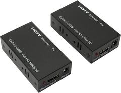 Удлинитель HDMI по «витой паре» (HDMI 19F -> RJ45 -> HDMI 19F, до 60м) +б.п.