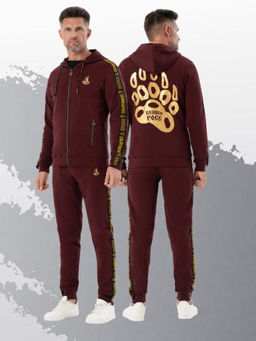 Толстовка на молнии «Лидер» цвета красного вина. Плотный футер