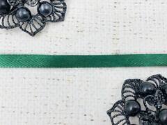 Лента атласная, ш. 1,2 см, т.зелёный