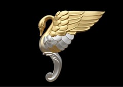 Силиконовый молд № 2347 Ножка Лебедь левый 2 D