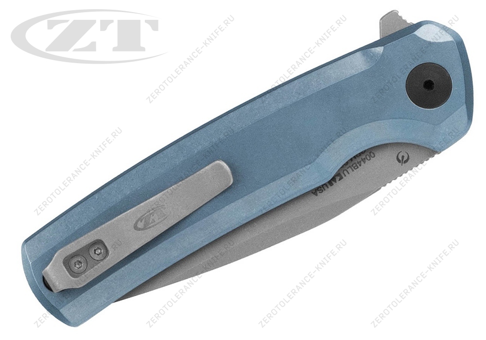 Нож Zero Tolerance 0044BLU S90V Button Lock Flipper - фотография 
