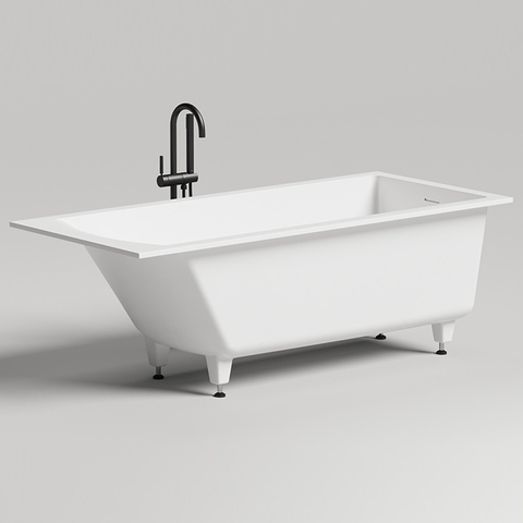 Salini 104323M CASCATA KIT Встраиваемая ванна с прямоугольной чашей 1698х750х600мм, ножки, донный клапан "Up&Down", сифон S-Stone, белый матовый