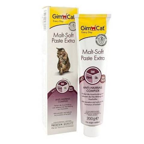 GIMCAT Мальт Софт Экстра паста для кошек для выведения шерсти 200г