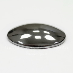 Кабошон овальный Гематит глянцевый черный, 20х15 мм
