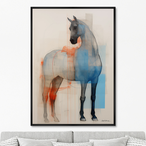 ArtNoMore - Репродукция картины на холсте Horses in a color scheme, No 1, 2024г.