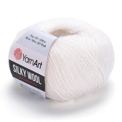 Пряжа Silky wool (Силки вул). Цвет: Белый. Артикул:347