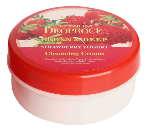 Deoproce Premium Крем для лица очищающий с экстрактом клубники Premium Deoproce Clean & Deep Strawberry Yogurt Cleansing Cream