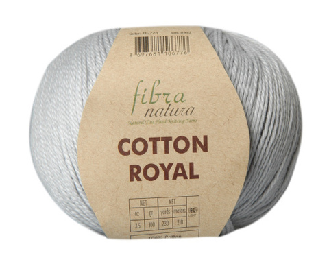 Пряжа Fibra Natura Cotton Royal 723 св.серый (уп. 5 мотков)