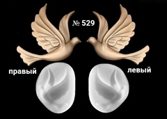 Силиконовые молды № 529 Голубь правый и левый. Набор 2 шт