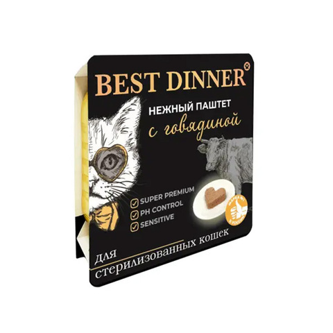 Best Dinner для стерилизованных кошек Паштет с говядиной 100 г