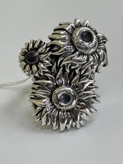 Подсолнухи (кольцо из серебра)