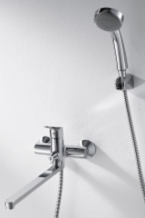 СМЕСИТЕЛЬ ДЛЯ ВАННЫ ИЗЛИВ 300 ММ И АКСЕССУАРАМИ BRAVAT DROP F64898C-LB