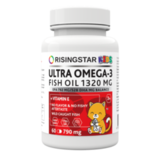 Омега-3 для детей, Ultra omega-3 fish oil 1320 mg, Risingstar, 60 капсул 1