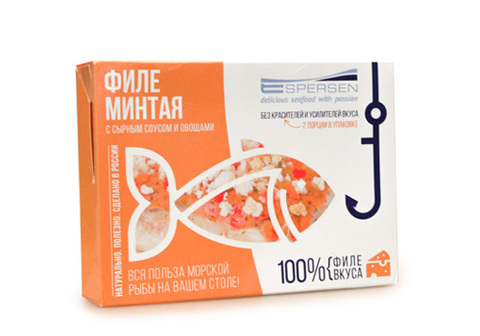 Филе минтая с сырным соусом и овощами, 365г