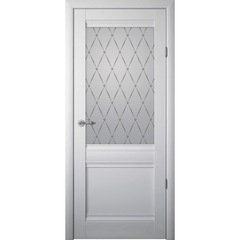 Купить Межкомнатная дверь экошпон винил Рим платина остеклённая