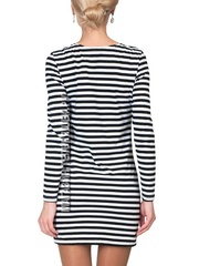 Купить Платье с длинным рукавом в морском стиле (черная полоса) в Магазине тельняшек
