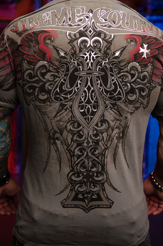 Xtreme Couture | Футболка мужская Nexus X1832I от Affliction принт на спине крест