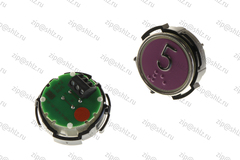 Кнопка (кнопочный модуль) RT42 RUS "5 Этаж", круглая, красная подсветка, Брайль.