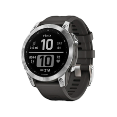 Умные часы Garmin Fenix 7, 47mm, Silver with Graphite Band (010-02540-01)