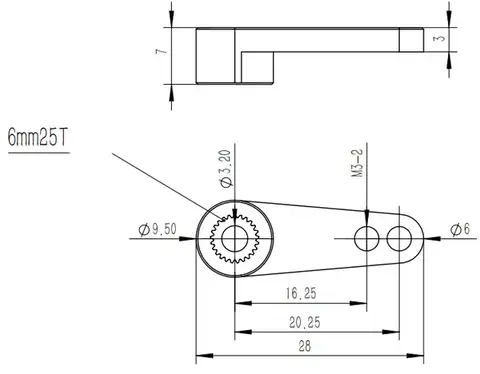 Качалка алюминиевая KST 25T-6B для 6MM 25T