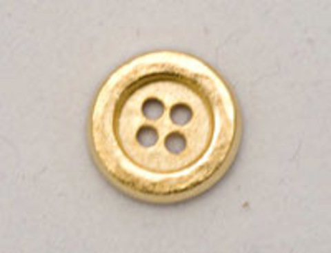 Пуговица металлическая, круглая, с 4 отверстиями, золотоого цвета, 14 мм