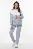 Утепленный спортивный костюм для беременных и кормящих 12080 серый