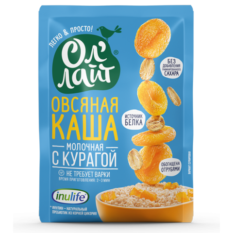 Молочная овсяная каша с курагой 'Ол'лайт', 40г