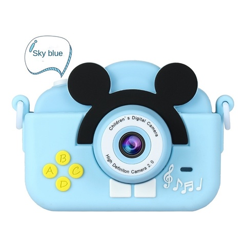 Детский фотоаппарат камера Микки-Маус голубой