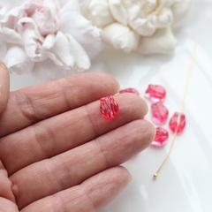 Подвеска Цветок роза, акрил, малиновый 10*8 мм, Ф032