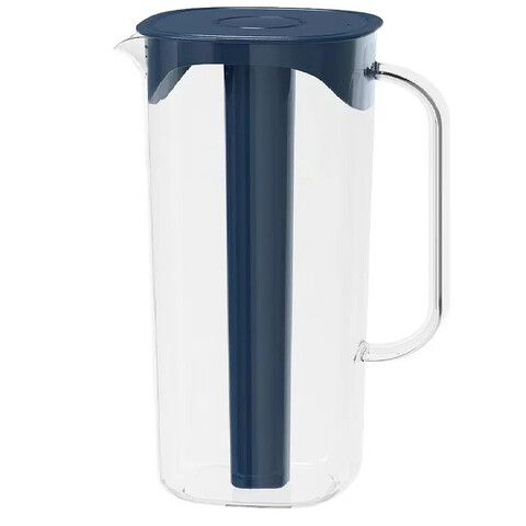 Кувшин с крышкой BOVENSMILDE (1.7 l.) , высота: 28 см., цвет: тёмно-синий/прозрачный