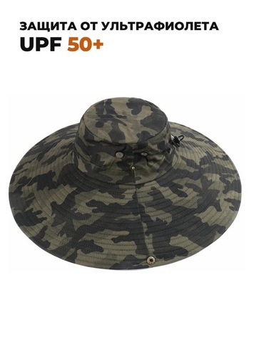 Картинка шляпа Skully Wear extra wide Brim green camo - 7