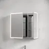 SC8080 Зеркальный шкаф для ванной комнаты из алюминия SANCOS Evoke 800x700х136 мм, с LED подсветкой