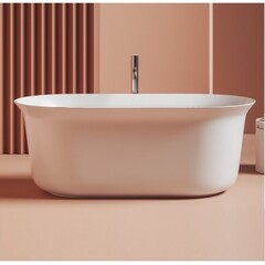 ACW005 05 Artceram PETIT  Ванна отдельностоящая из искусственного камня Livingtec 140х70х50 см, со слив-переливом (с сифоном ACA066), цвет белый матовый фото