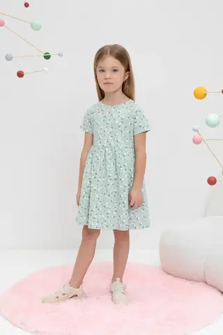 платье  для девочки  КР 5794/голубая дымка,цветочный танец к465
