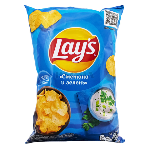 Чипсы Лейс 140г Сметана зелень, шт