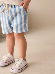 Шорты льняные для мальчика Next AG3-808, Белый, Голубой