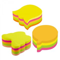 
          Блок для записей с клеевым краем, Alingar, 5 цв. 300л., в пленке т/у, "Фигурное ассорти"