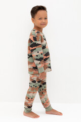 пижама  для мальчика  КП 1611/шалфей,кофейный,камуфляж