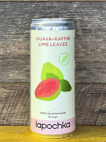 Лимонад Lapochka Натуральный лимонад (гуава, каффир, лайм) 0,33 л. ж/б