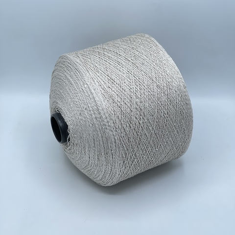 Бобинная пряжа, Linette Pailletes, 450м, 80% Лен, 20% Полиэстер(пайетка), Алебастр+пайетка. 39375