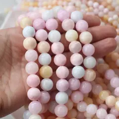 Тонированный кварц, микс, шарик, 12 мм, нить, К031